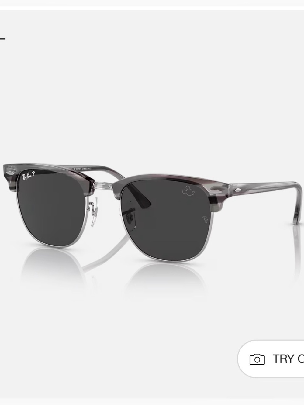 Ray-Ban Clubmaster Disney Mickey Mouse Sunglasses in Grey and Black